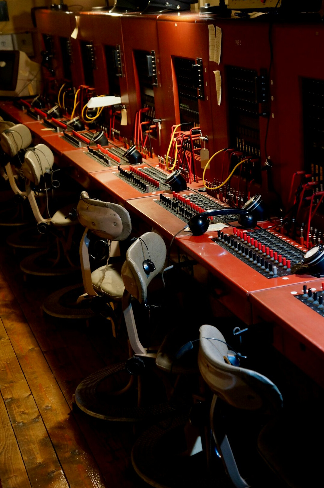 Control room with broadcast monitors